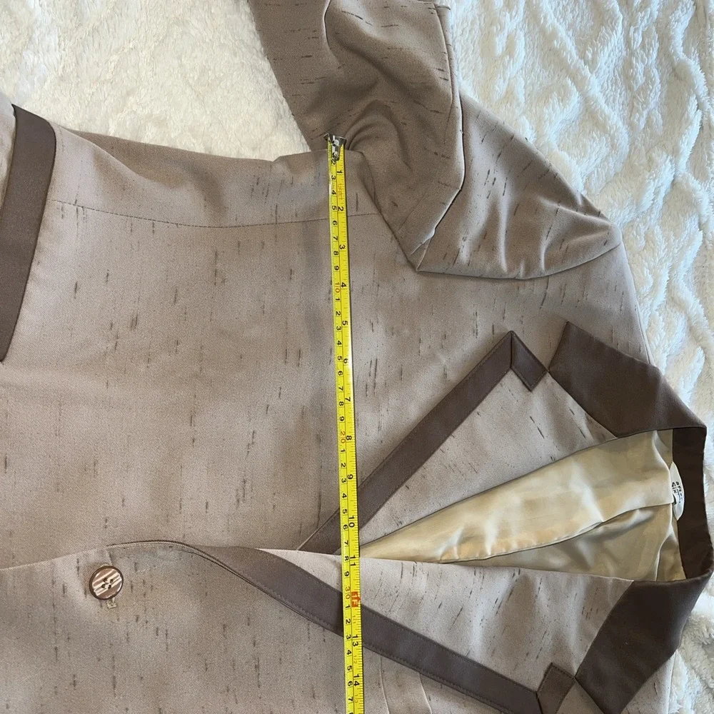 After Six Taupe Blazer with Dark Brown Trim